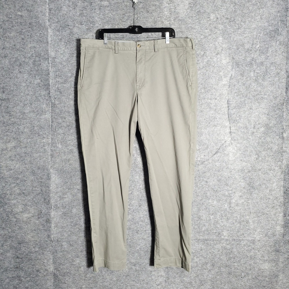 Polo Ralph Lauren Chino Pants Mens 38x32 Khaki Stretch Straight Fit Pony Preppy